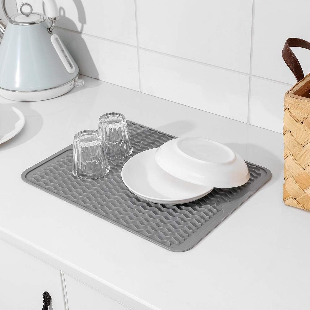 Silicone Dish Drying Mat for Multiple Usage,Easy clean,Eco-friendly,Heat-resistant Silicone Mat for