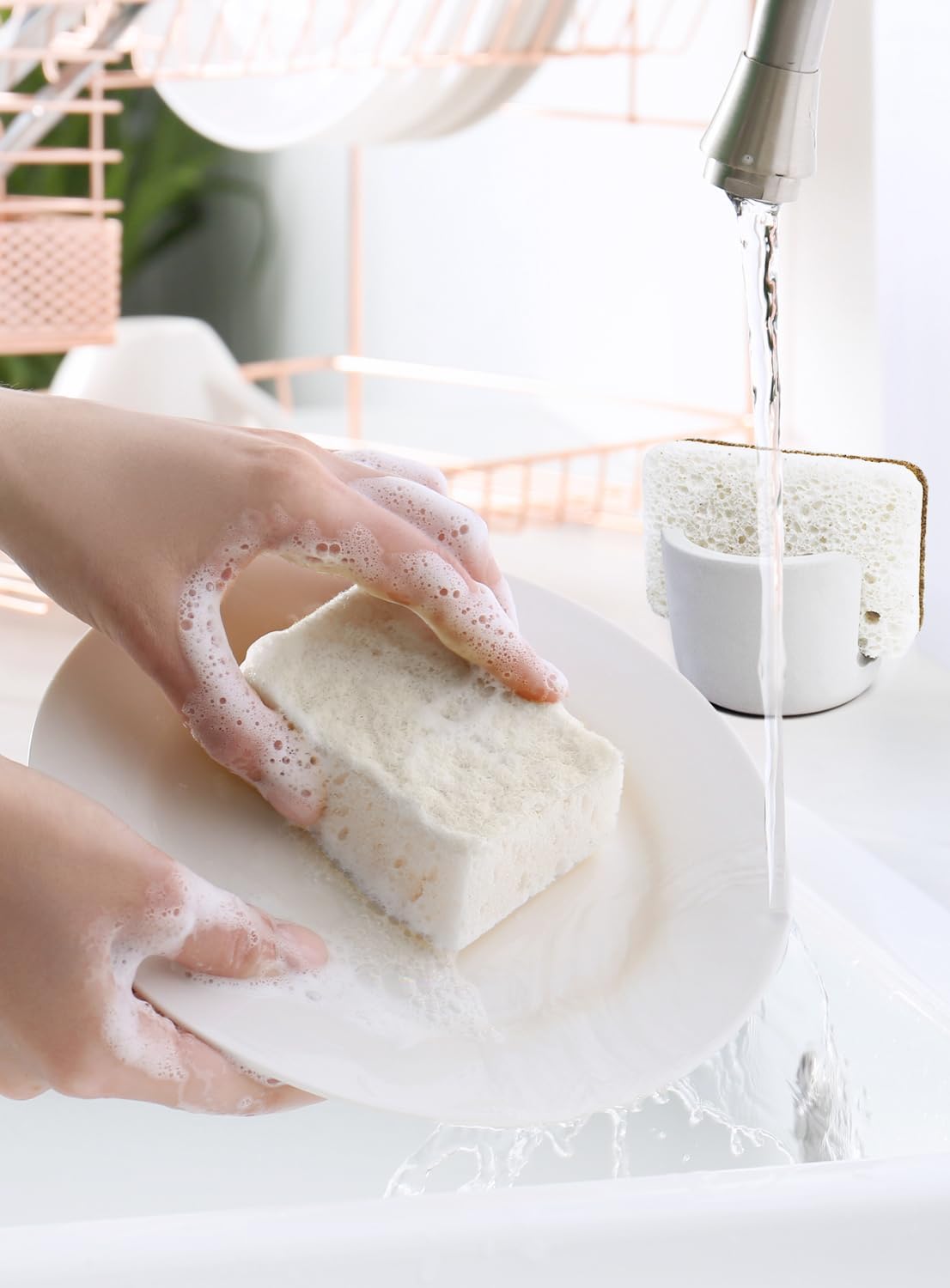 Diatomite Sponge Holder, Quick Dry Stone Sponge Stand for Kitchen Countertop Organizer