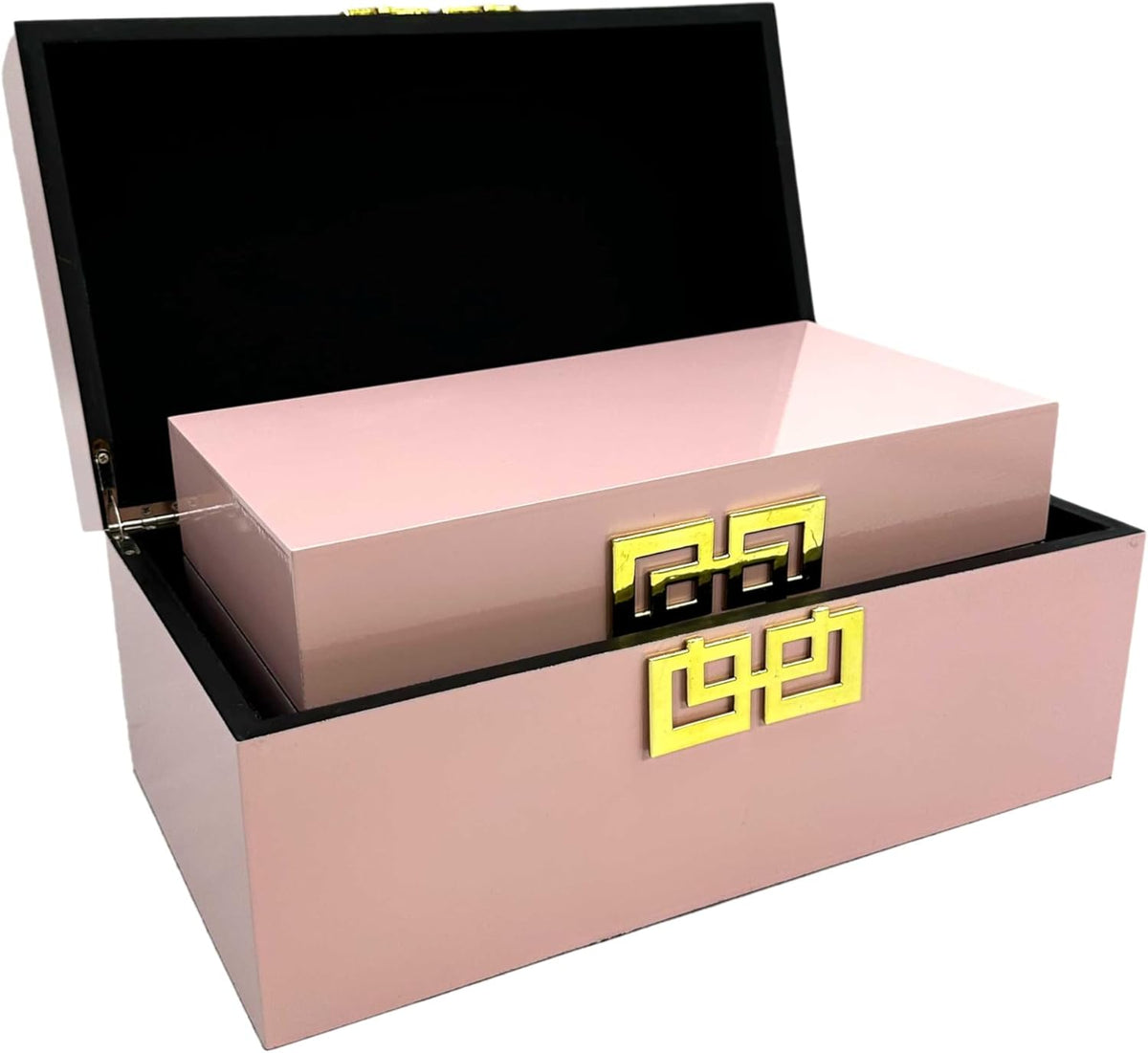 Galt International Storage Box Set Decorative Storage Box w/Hinged Lid Classic Design Wood Decor