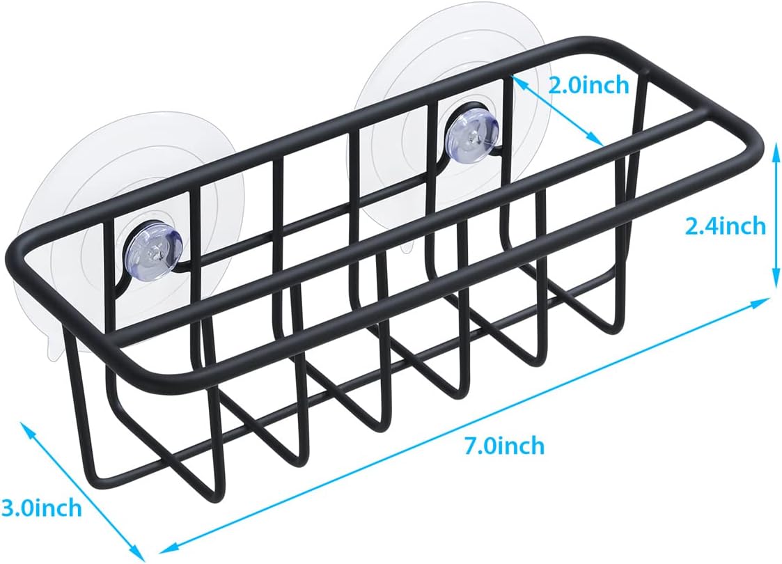 Sink Caddy Sponge Holder for Kitchen Sink Dish Cloth Hanger 2 Suspension Options(Suction Cups and