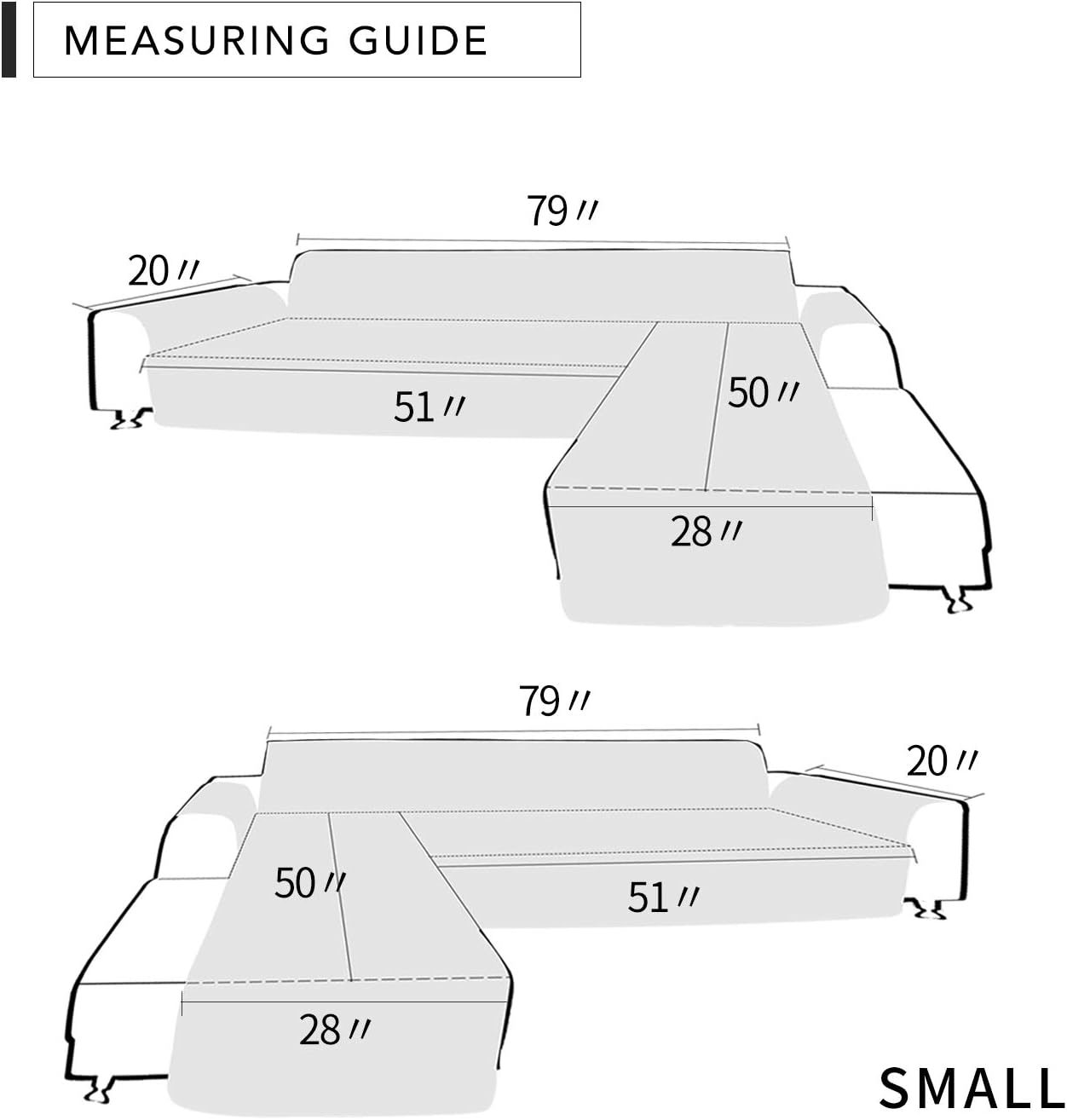 Easy-Going L Shape Sofa Slipcover - Reversible Chaise Cover - Furniture Protector for Pets, Kids