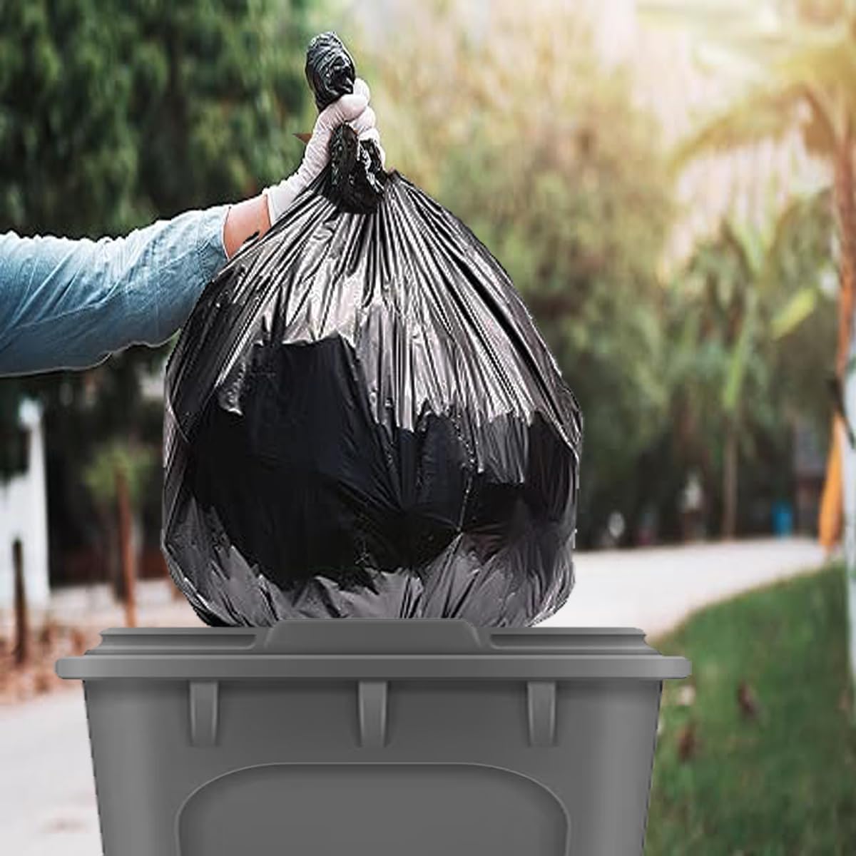 30 Gallon Trash Bags, 100 Count Black Garbage bags, Multi-purpose Trash Can Bin Liners for