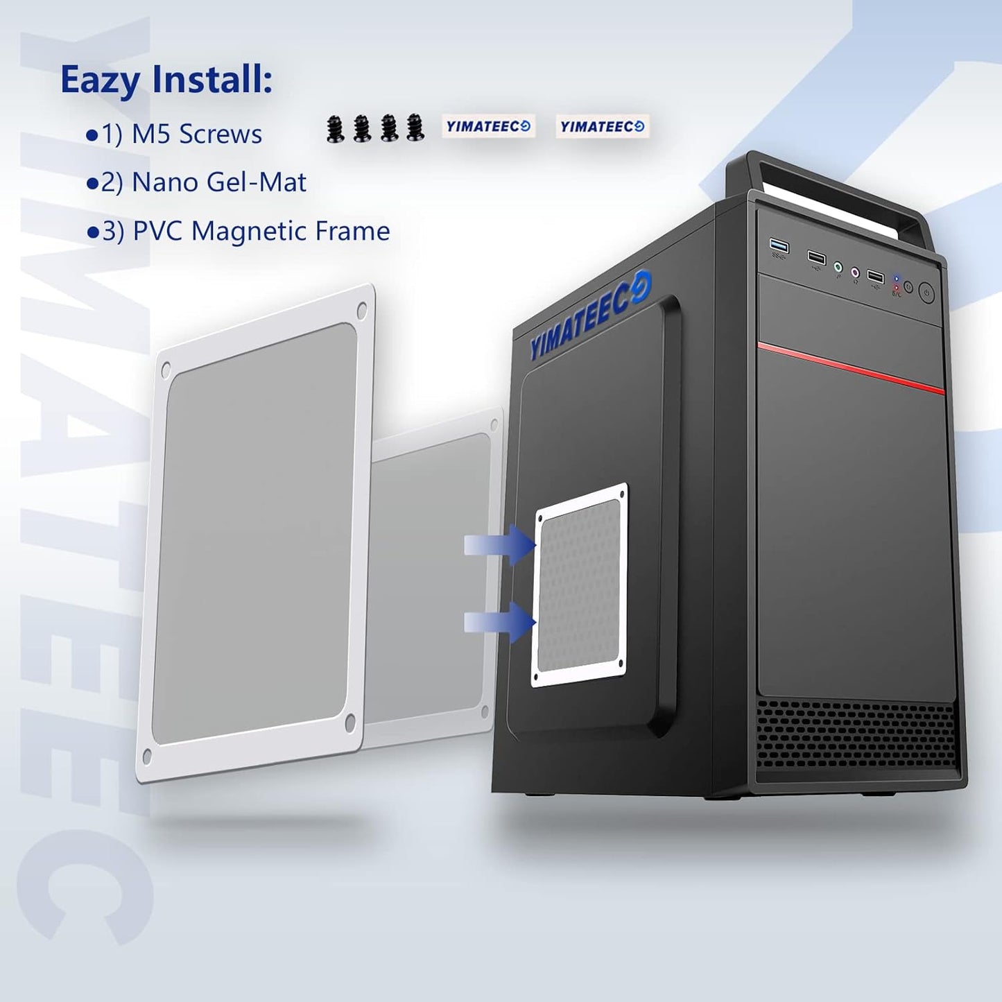 Dust Filter PC 140mm for Computer Cooler/PSU/Routers Nylon 80 Mesh, Magnetic Frame Fan Dust Mesh PC
