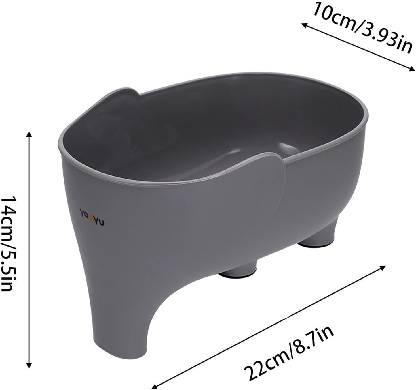 4-Piece Vegetable Fruit Drainage Basket Set - Elephant Design, Multi-Colored (Blue, Gray, Green