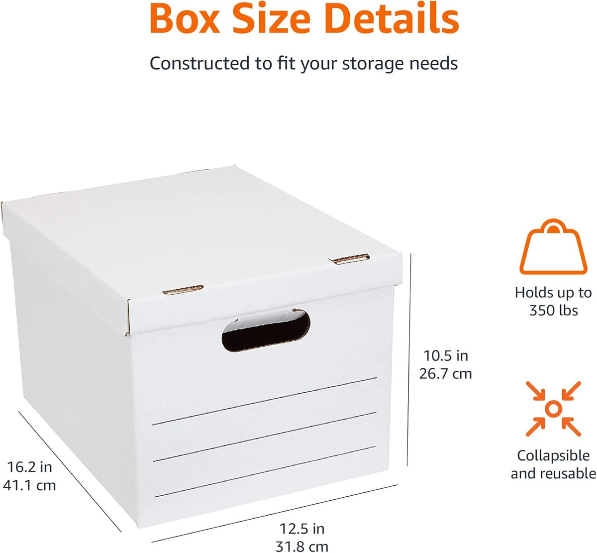 Amazon Basics Storage/Filing Boxes with Lift-Off Lid - Letter/Legal Size, Sturdy, Easy Assembly
