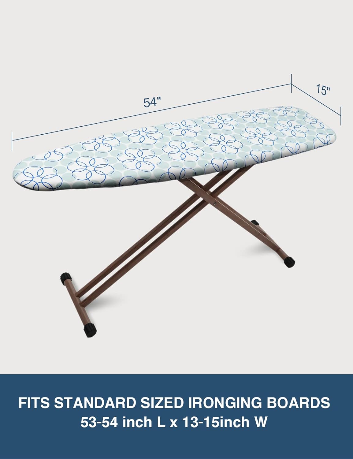 Ironing Board Cover and Pad, Resist Scorching and Staining, 15x54 Reflective Silicone Ironing Board