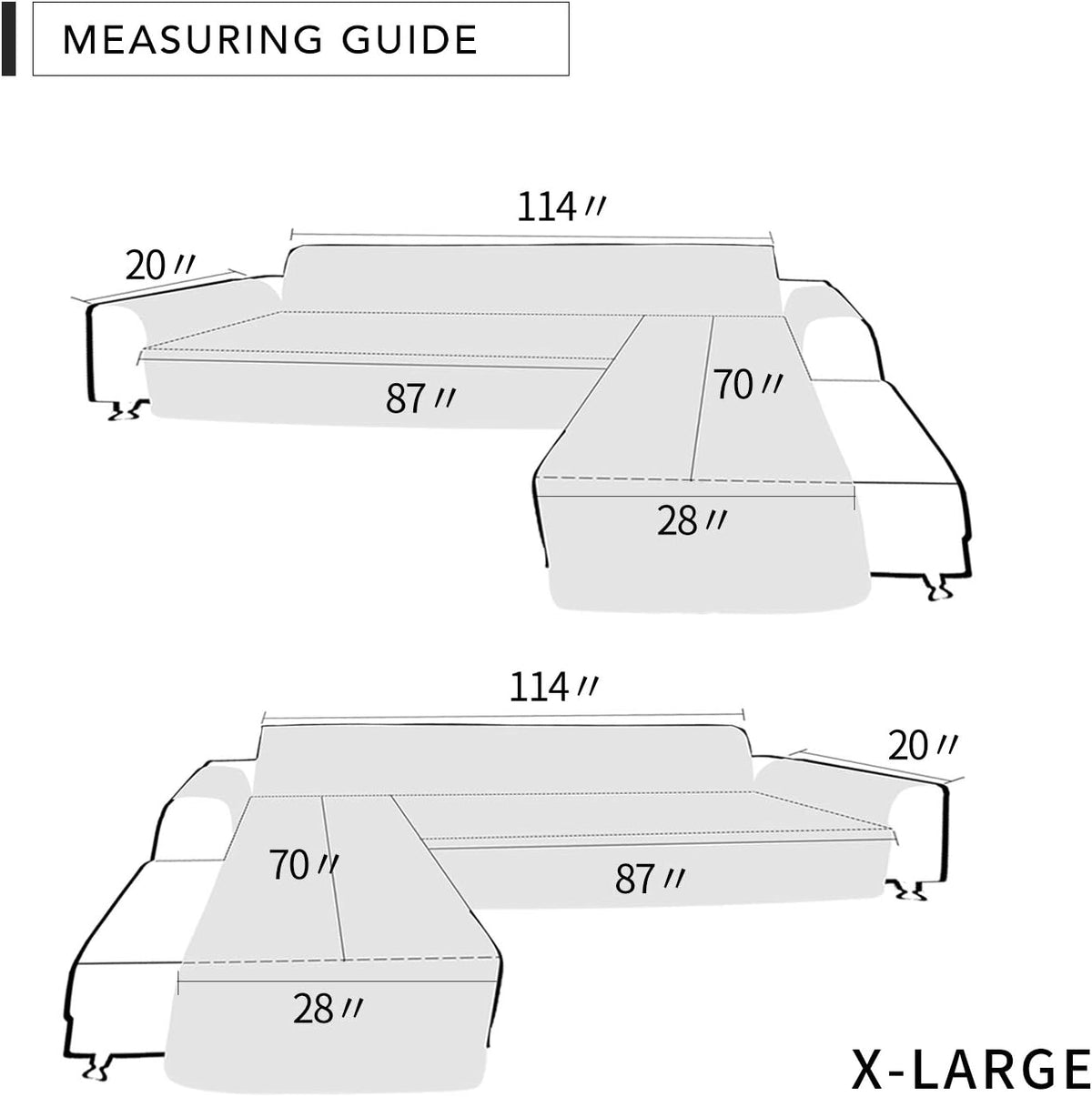Easy-Going Sofa Slipcover L Shape Sofa Cover Sectional Couch Cover Chaise Lounge Slip Cover