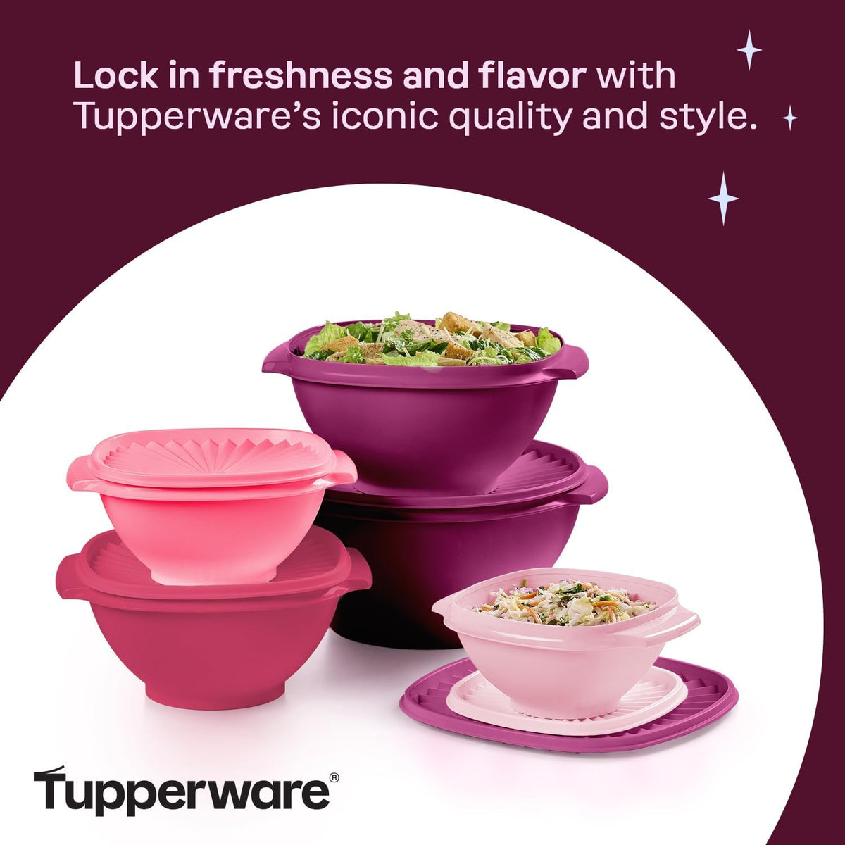 Tupperware Heritage Collection, New 10 Piece Food Storage Container Set in Vintage Pink, Dishwasher