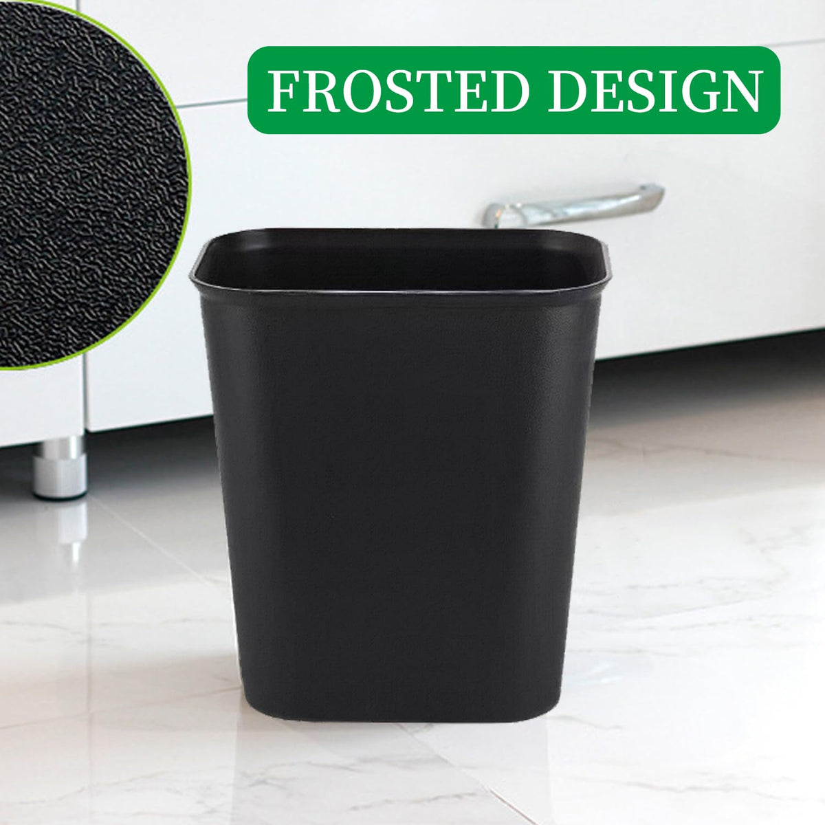 Black Small Trash Can 4Pack, 2Gallon/8 L Plastic Office Trash Can Garbage Can Under Desk, Trash