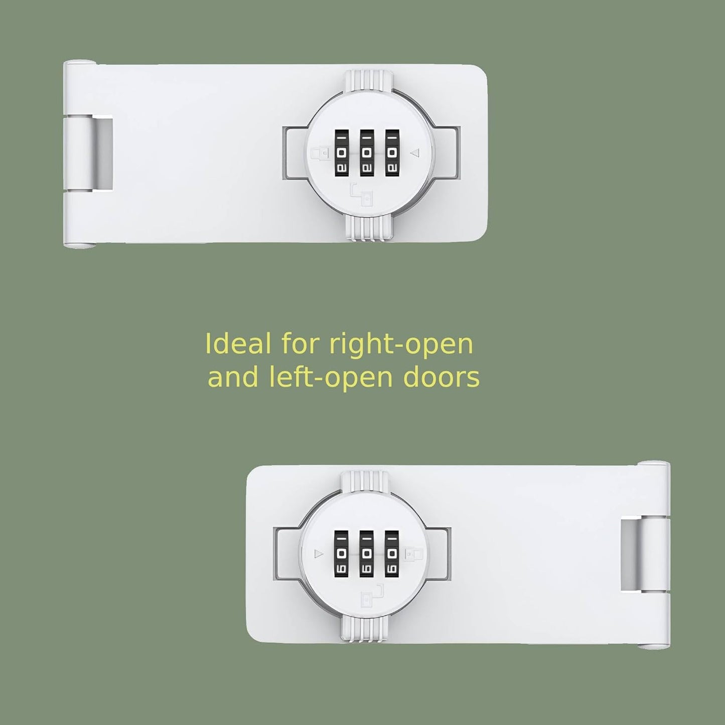 Keyless Combination Lock - 3-Digit Combination Lock for Doors - Twist Knob Hasp Latch Lock with