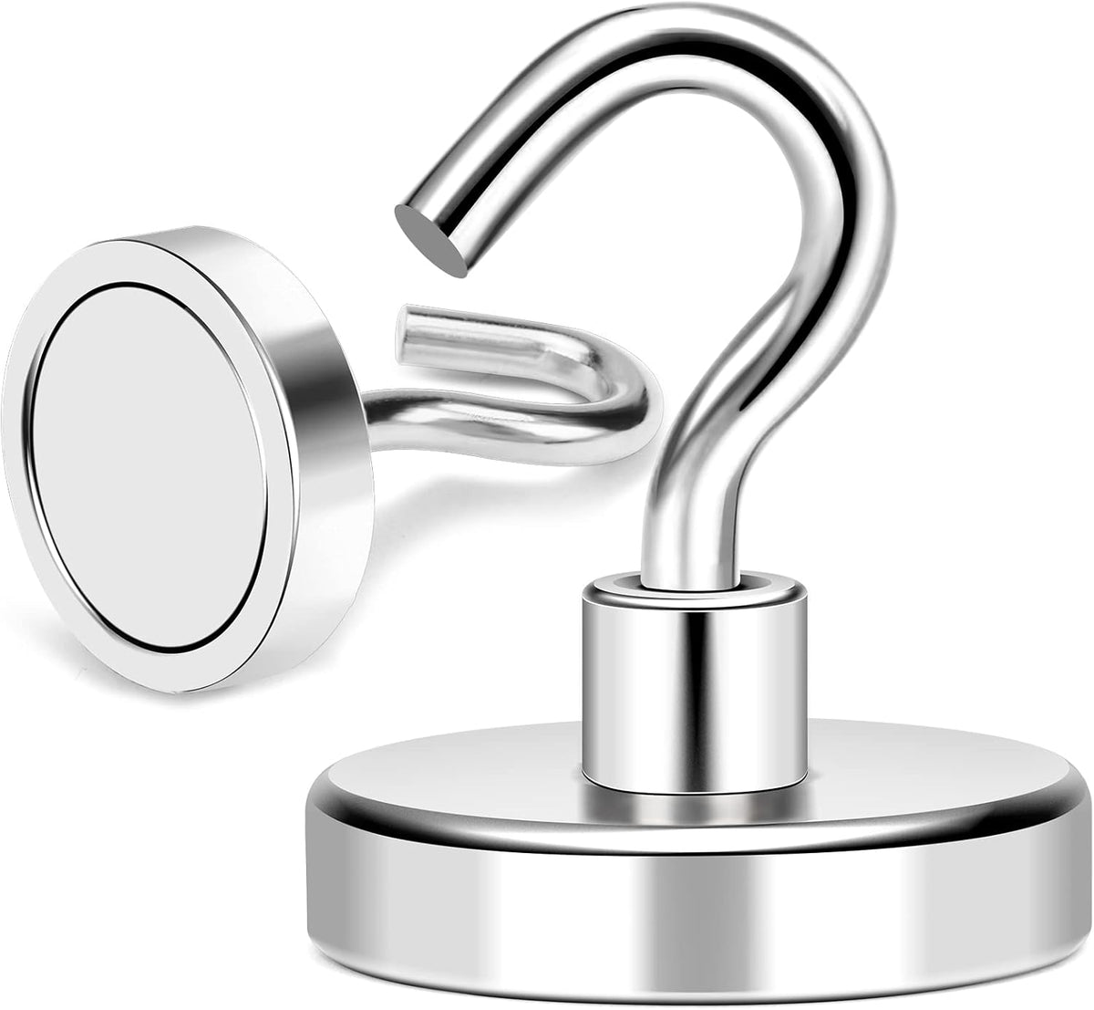 MIKEDE Magnetic Hooks Heavy Duty, 150LB+ Strong Neodymium Magnets for Refrigerator, Large Magnetic