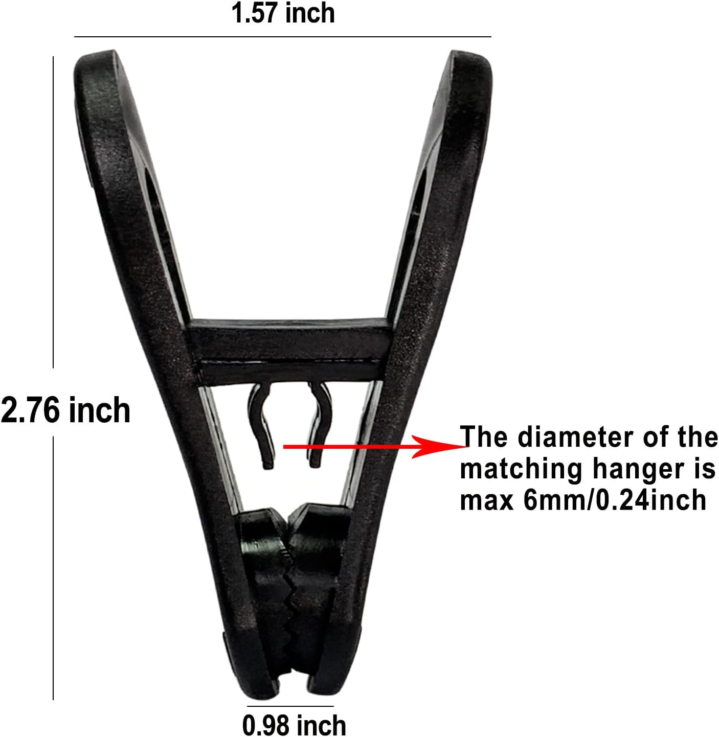 Black Hanger Clips 60 PCS, Multi-Purpose Plastic Clips Perfect for Plastic Hangers Velvet Hanger
