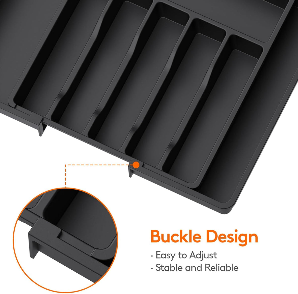 Lifewit Large Silverware Drawer Organizer, Expandable Utensil Tray for Kitchen, BPA Free Flatware