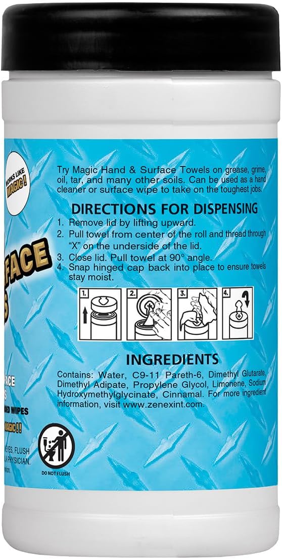 Magic Heavy Duty Cleaning Wipes - Dual Sided Hand & Surface Shop Towels | Professional-grade