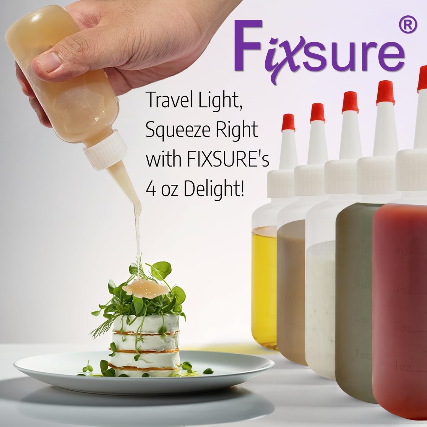 Plastic Squeeze Bottles with Red Tip Cap, 4 Oz Squirt Bottle For Ketchup, BBQ, Sauces, Syrup