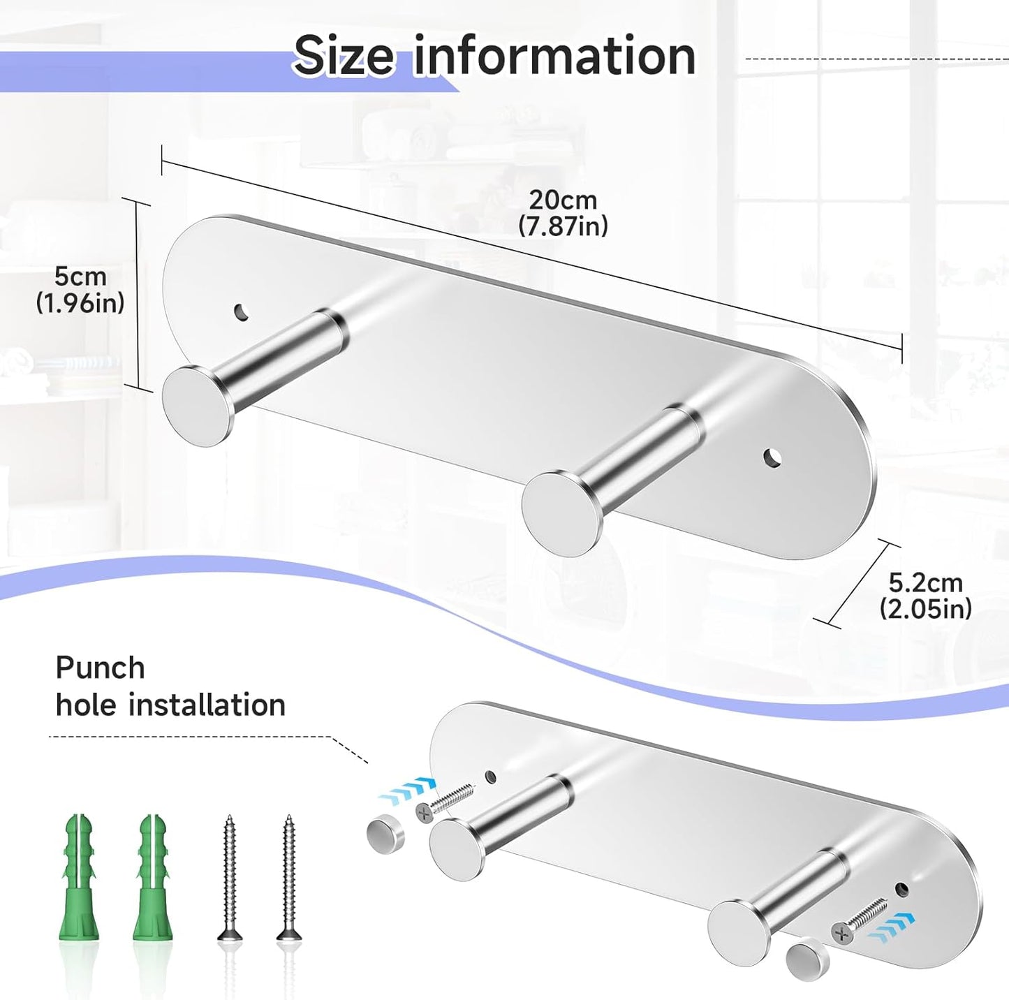 Ironing Board Holder Wall Mount,Ironing Board Hanger with Removable Hooks, Laundry Rooms Stainless