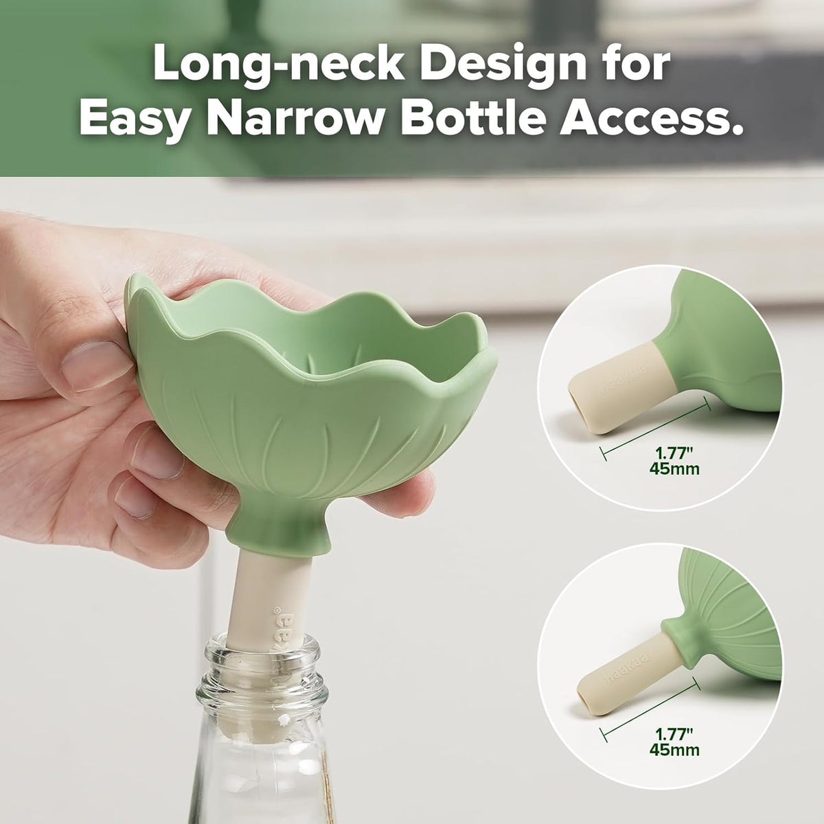 Haakaa Silicone Flower Funnel Set – Small Funnels for Filling Small Bottles, Funnels for Kitchen