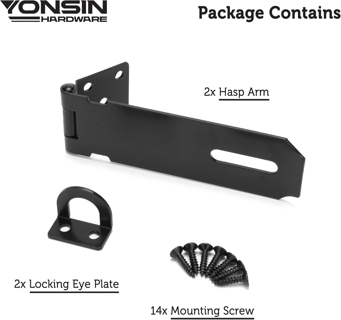 5" Door Padlock Safety Hasp Latch 2 Pcs, Door Hasp Clasp Lock Gate Shed Hasp Latch Lock for Door