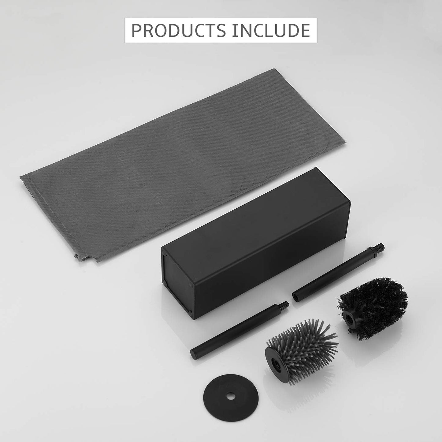 BGL Toilet Brush and Holder Set, Matte Black Freestanding for Bathroom Storage and Organization