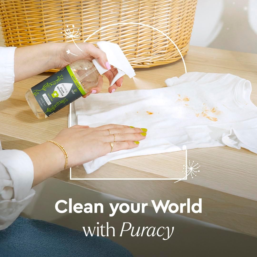 Puracy Stain Remover, Natural Based Travel and Laundry Stain Cleaner for Clothes, Baby Essentials