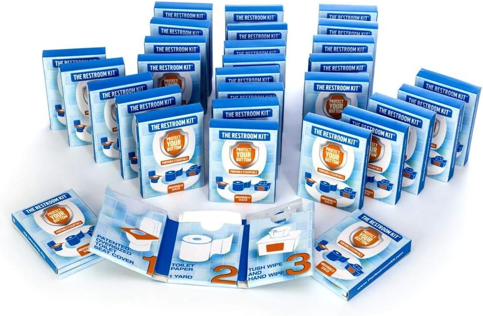The Restroom Kit Great for Travel (30-Pack) Portable Disposable Oversized Toilet Seat Cover, 3ft