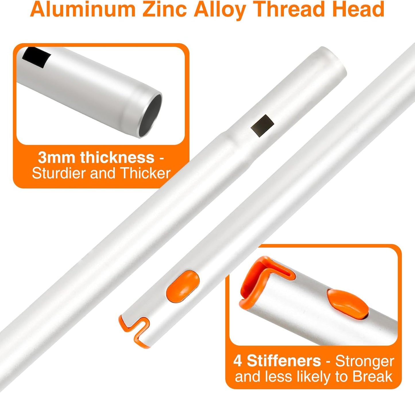 LOMIDA 2-in-1 Window Squeegee Cleaner with 62" Aluminum Extension Pole, Bendable Head for Extra