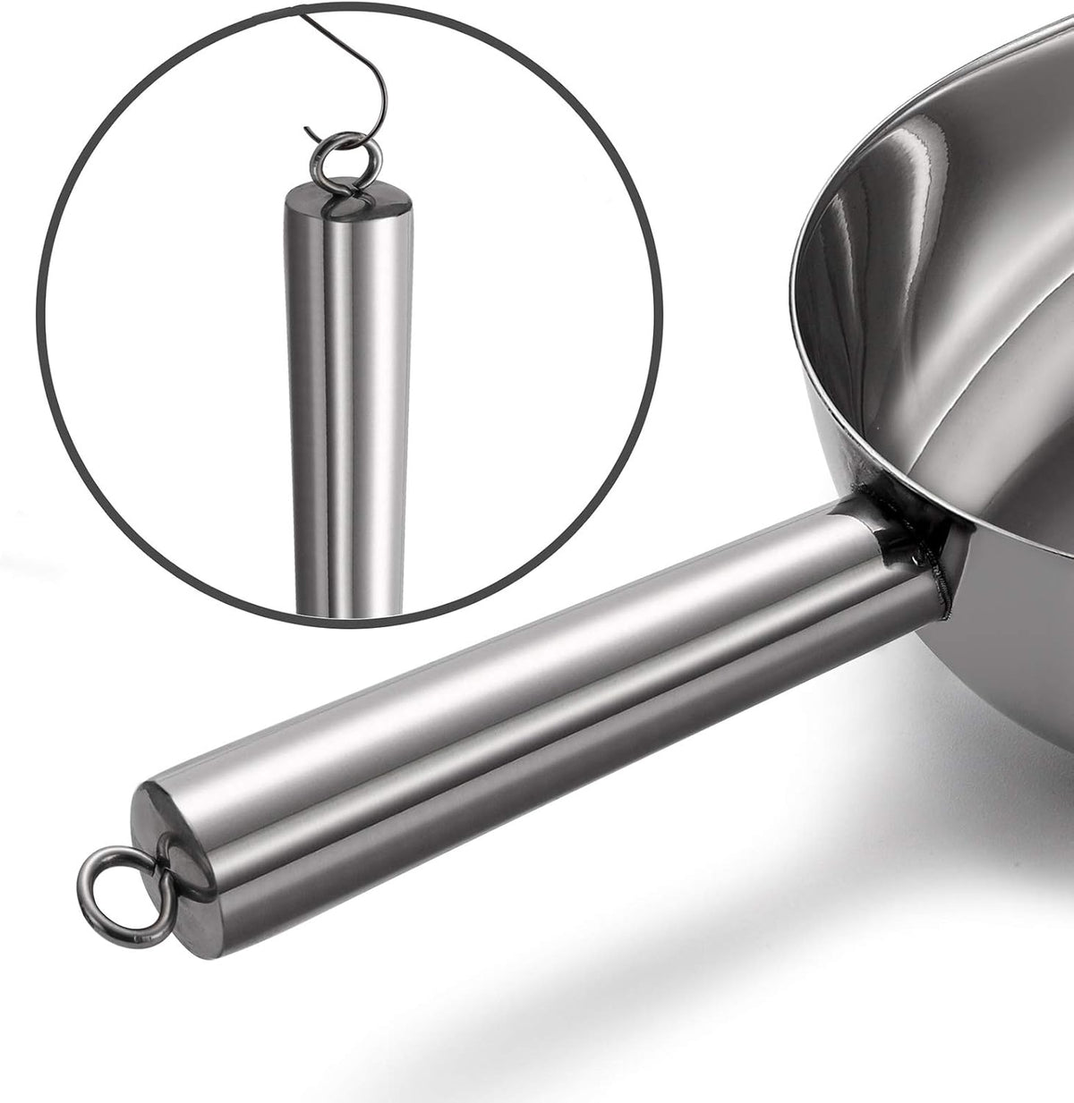 Cedilis 4 Pack Food Ice Scoops, 8oz, 12oz, 16oz, 24oz Stainless Steel Scoop, Heavy Duty Metal