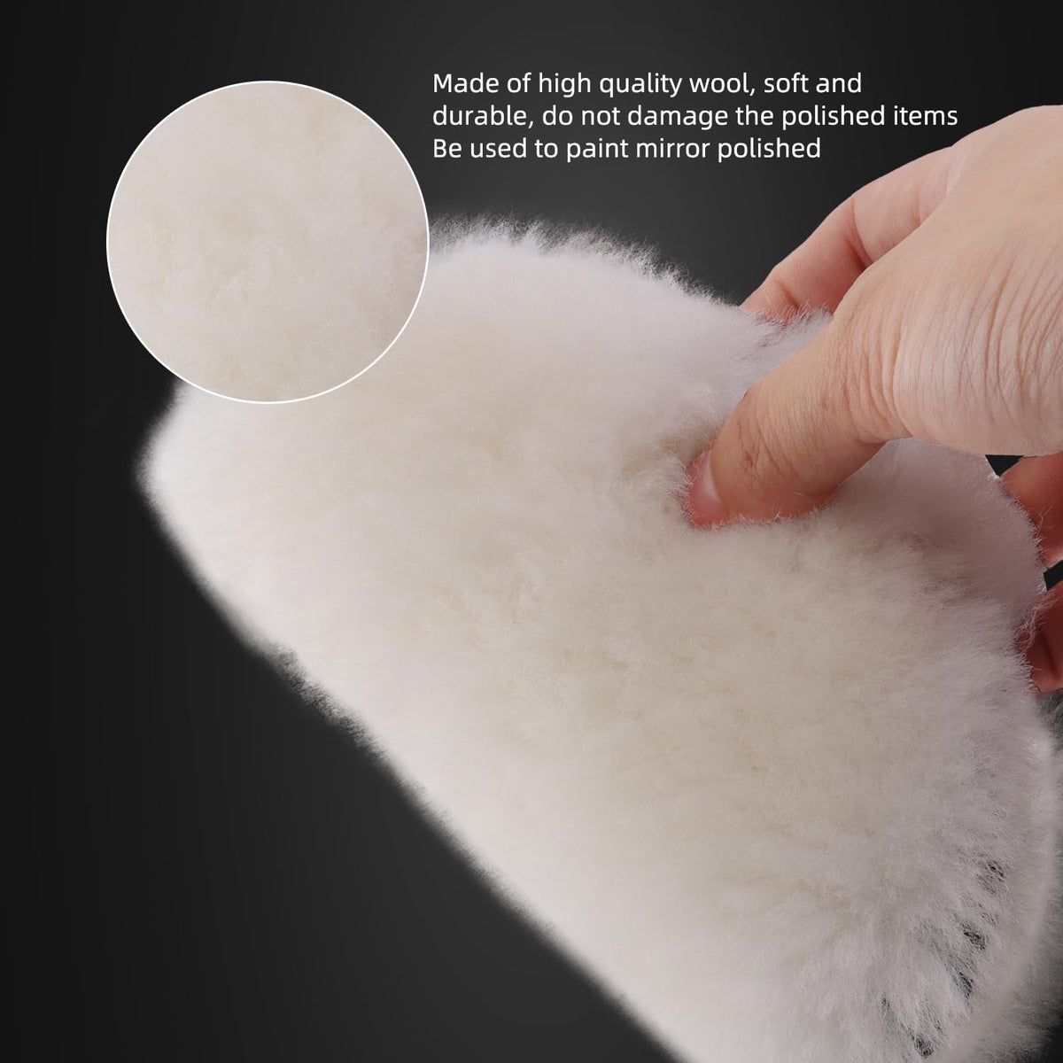 Wool Polishing Buffing Pad, SPTA 6 Pcs 6 Inch 150mm Polishing Buffing Wheel for Drill Buffer
