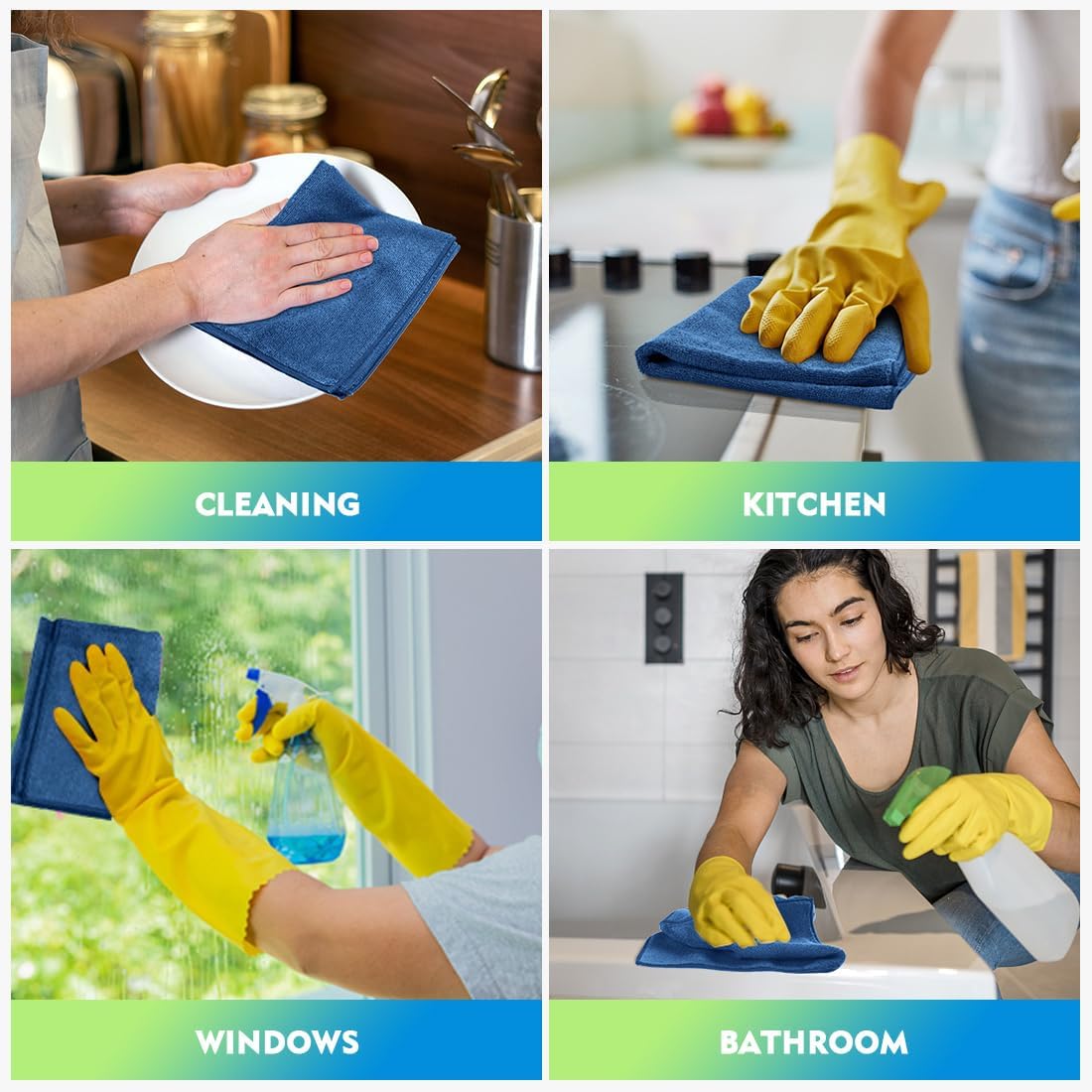HOMEXCEL Microfiber Cleaning Cloth 12 Pack 12.5 x 12.5 inch Microfiber Towels for Cars Ultra