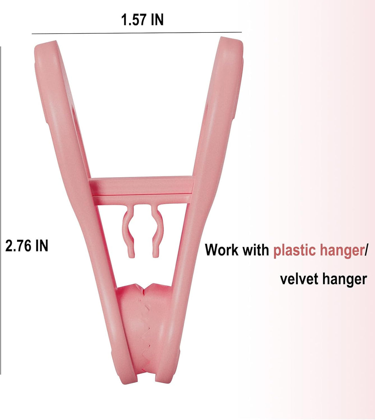 Pink Hangers Clips 60 Pack, Multi-Purpose Plastic Clips for Plastic Hangers Velvet Hanger, Clothes