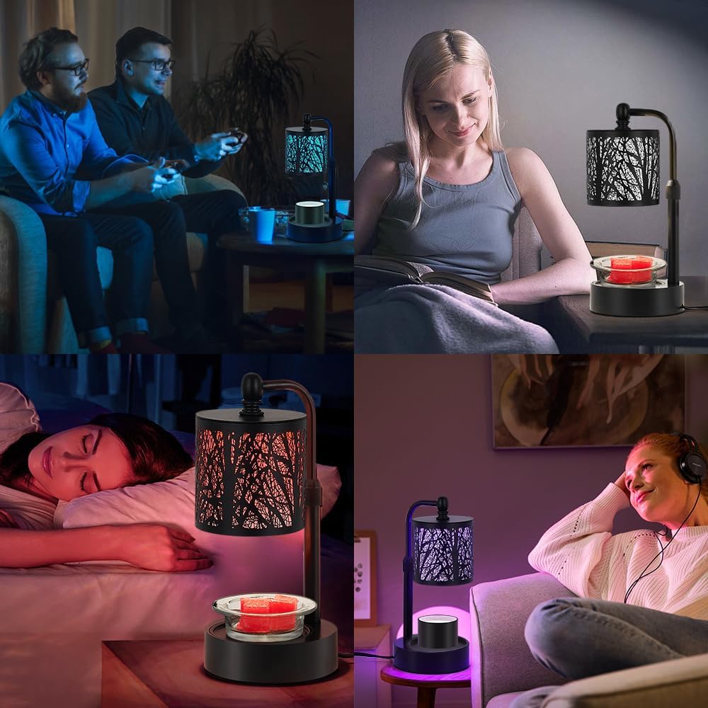 Tree Candle Warmer Lamp, LED Colors Changing Candle Warmer with ATimer, Bedroom Living Room Home