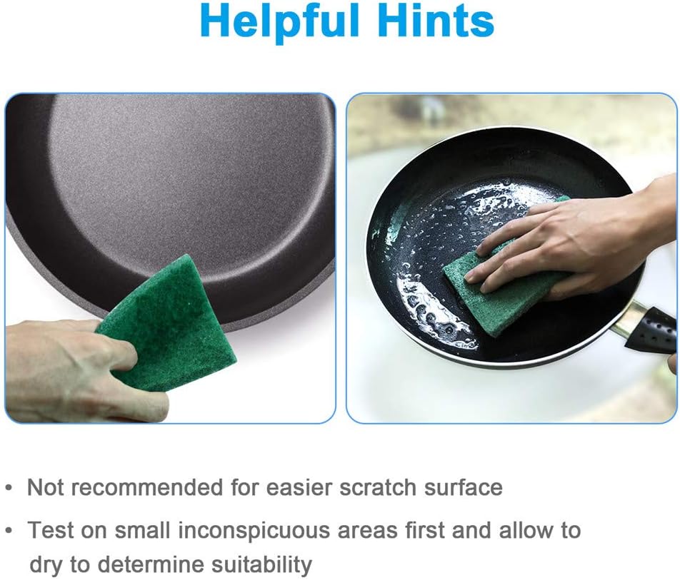 8PCS Scouring Pad - Premium Heavy Duty Scrub Pads, Reusable Household Green Dish Scrubber