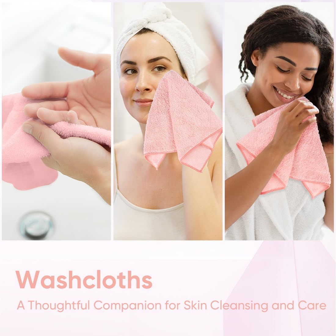 HOMEXCEL Microfiber Washcloths 12 Pack, Highly Absorbent and Soft Face Towel, Multi-Purpose Wash