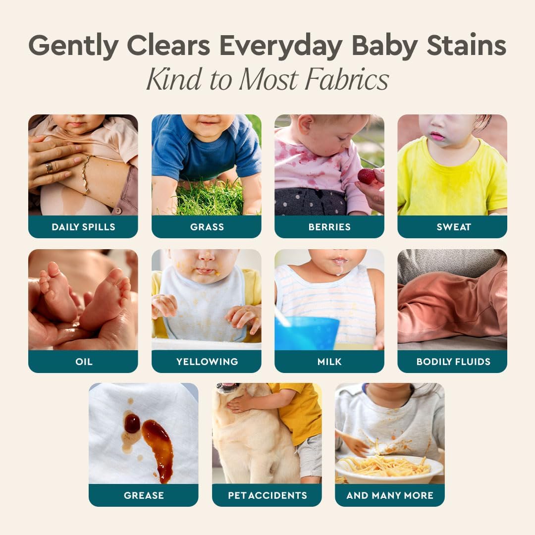 Puracy Stain Remover for Baby Clothes and Cloth Diapers, Newborn Baby Essentials Must Haves