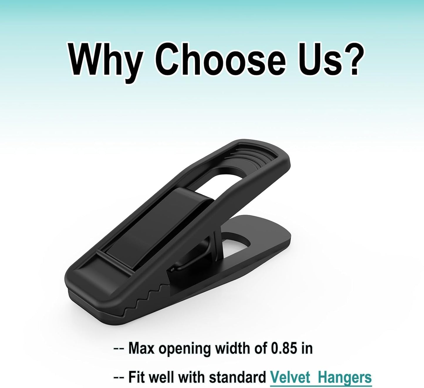 Hanger Clips Perfect for Velvet Hangers (Black, 80 PCS), Strong Plastic Clips Pant Skirt Hanger