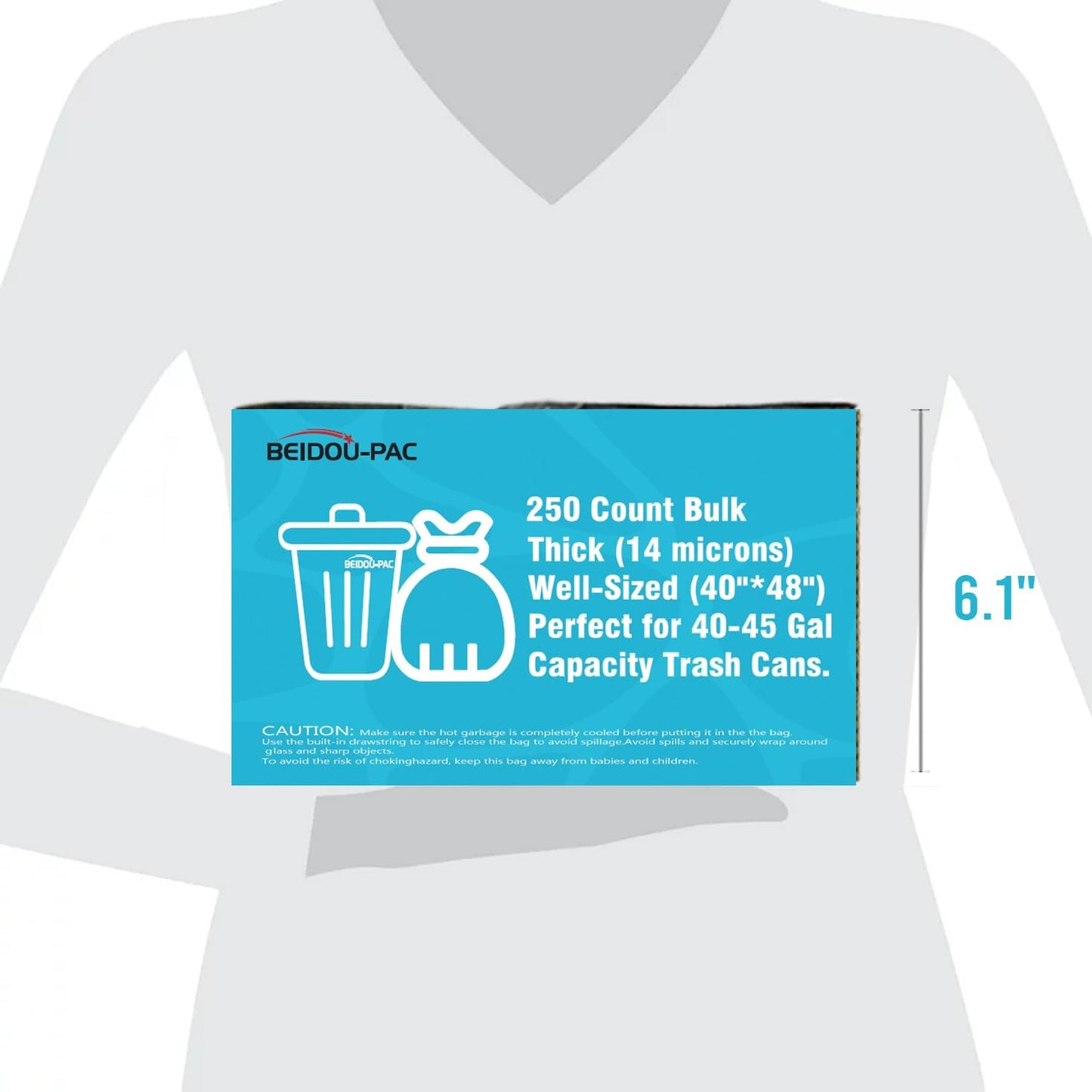 40-45 Gallon Trash Bags, 250 Count Bulk, Heavy Duty Clear Plastic Recycling Garbage Bags