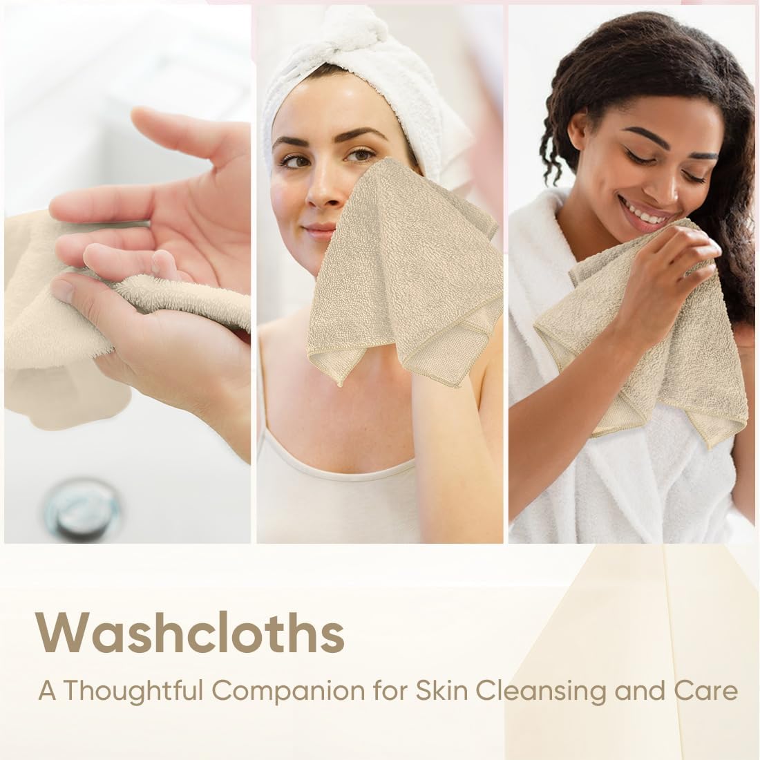 HOMEXCEL Microfiber Washcloths 24 Pack, Highly Absorbent and Soft Face Towel, Multi-Purpose Wash