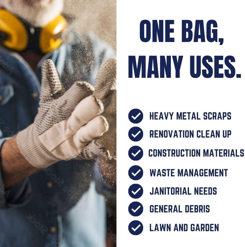 Plasticplace Contractor Trash Bags 40-45 Gallon │ 3.0 Mil │ Black Heavy Duty Garbage Bag │ 40” x