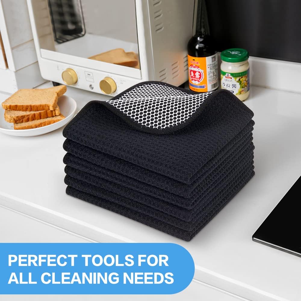 KinHwa Kitchen Washcloths for Dishes Absorbent Microfiber Dish Cloths Quick Dry Dish Rags with Poly