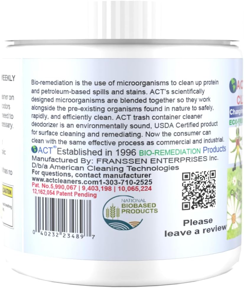 ACT Trash Deodorizer and Cleaner | Eliminates Odors Controls Garbage Sludge | for Garage and