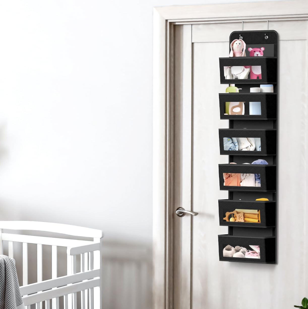 Simple Houseware 6 Clear Window Pocket Over Closet Door Storage Hanging Organizer for Bedroom