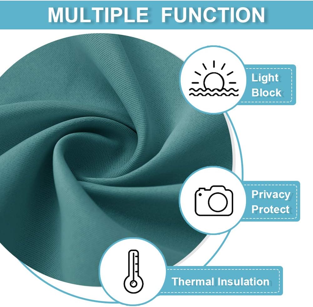 RYB HOME Bedroom Window Curtains, Heat Cold Insulated Drapes for Energy Cost Saving Washable