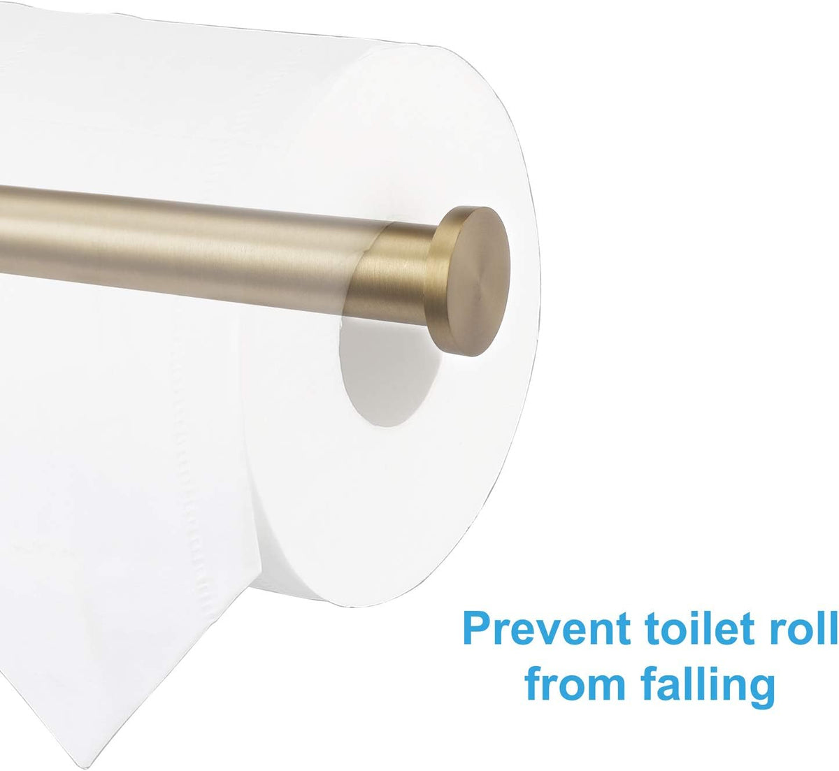 TASTOS Brushed Gold Toilet Paper Holder SUS304 Stainless Steel, Modern Round Tissue Roll Holders