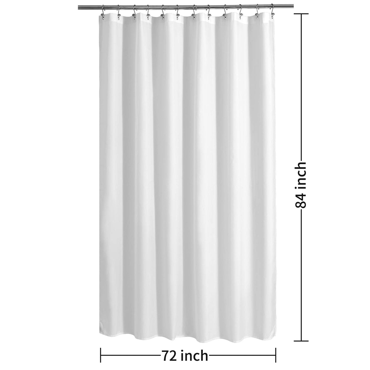 ALYVIA SPRING Extra Long Waterproof Fabric Shower Curtain Liner White 72x84