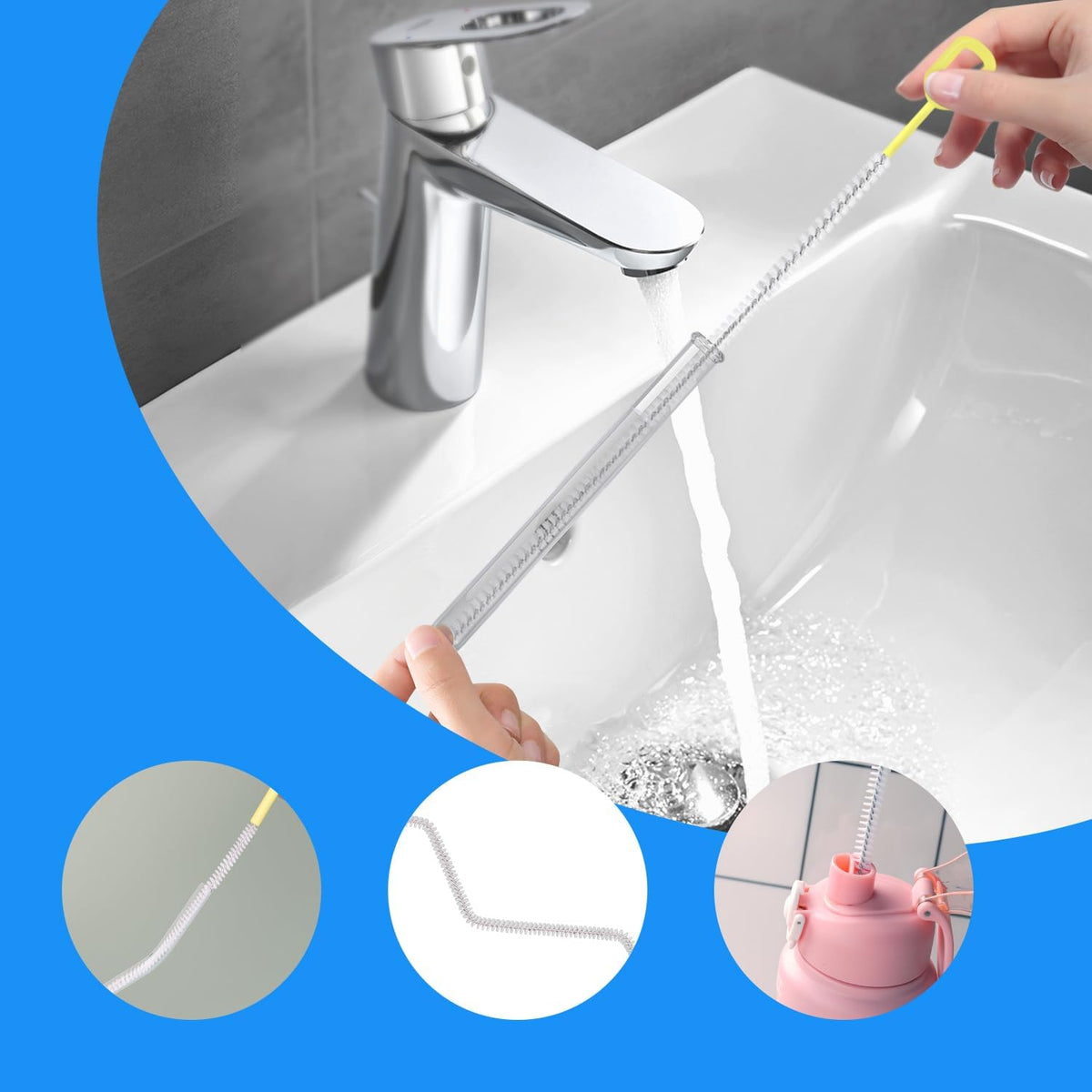 8-Piece Straw Cleaner Brush Set for Cleaning Straws - (4-Size) Extra Long Nylon Pipe Cleaners