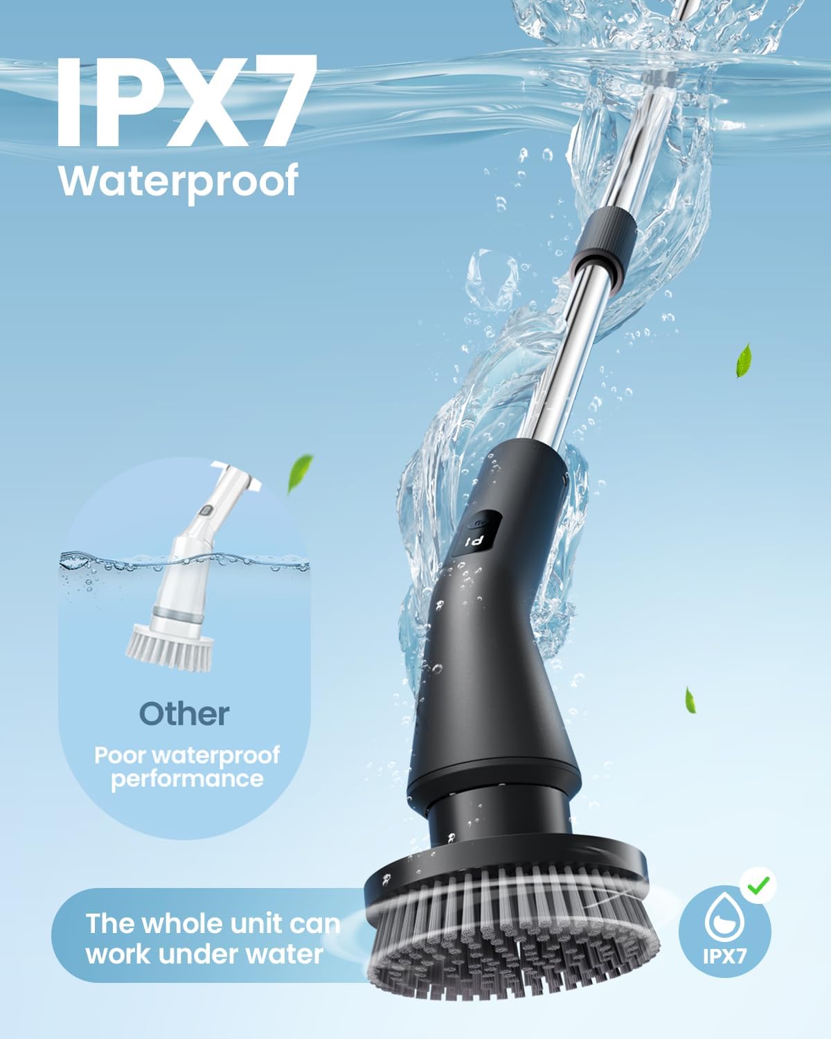 Electric Spin Scrubber, 2025 New Cordless Cleaning Brush for Home, IPX7 Waterproof Spin Scrubber