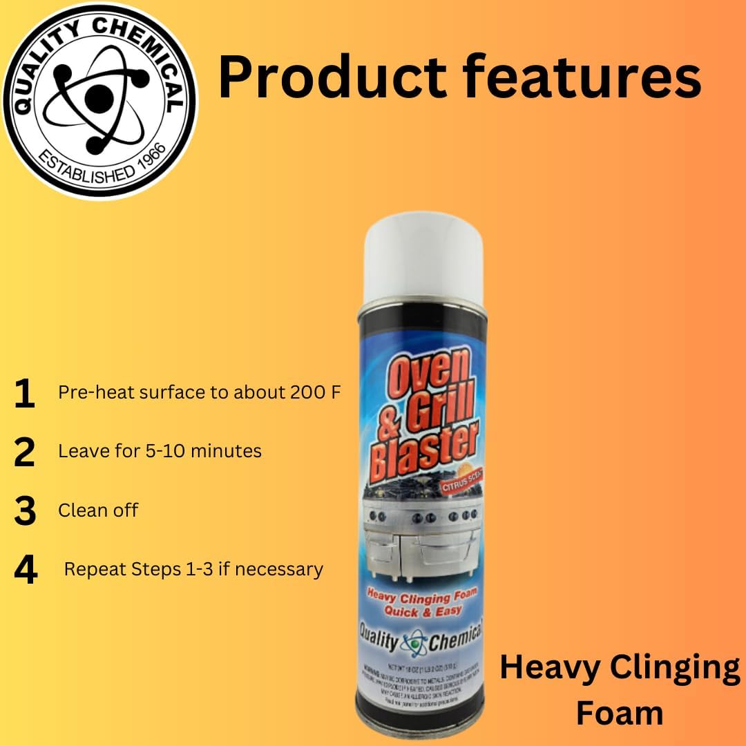 Quality Chemical Oven and Grill Blaster Heavy-Duty Oven Cleaner, Grease and Carbon Remover - 18 oz