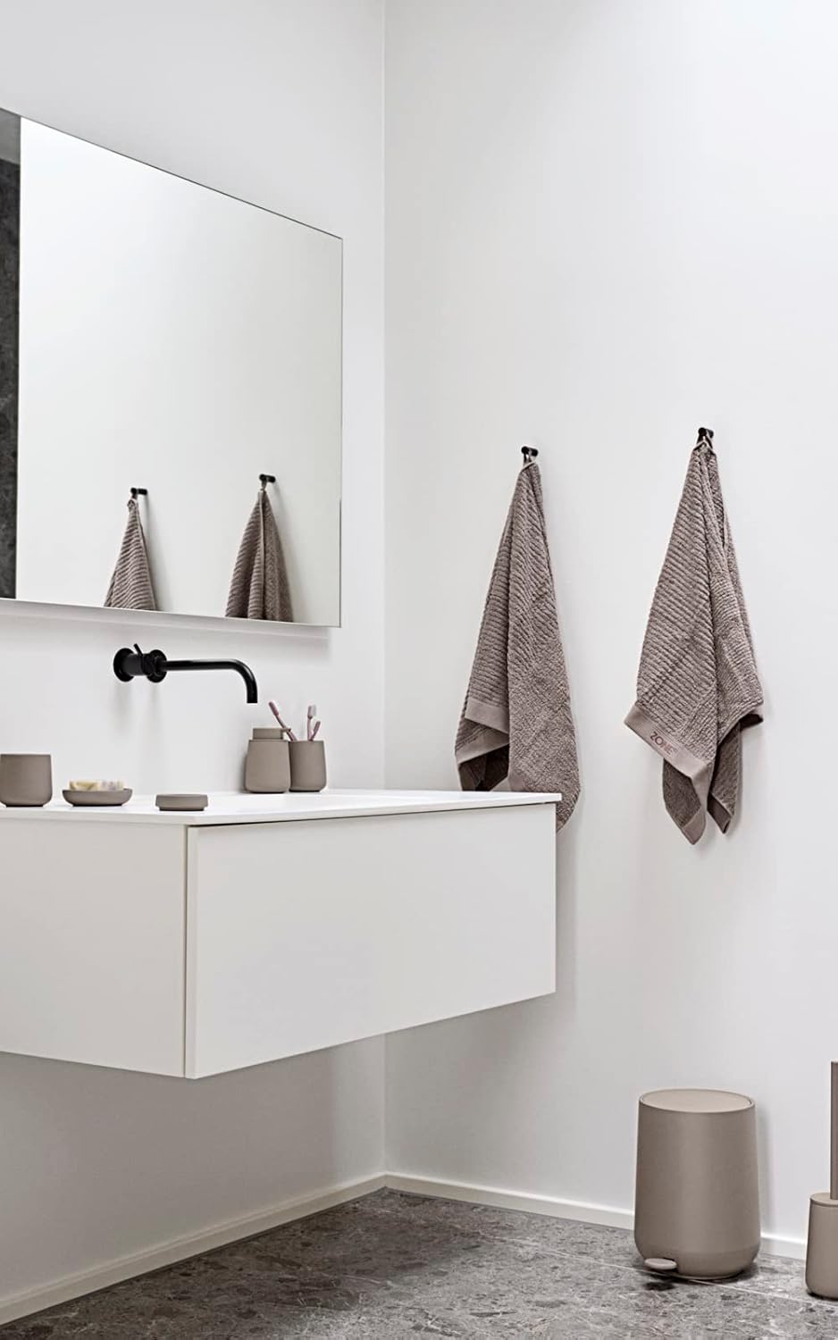 Zone Denmark Nova One Ceramic Toilet Brush | with Brush Holder Soft Touch | Enhance Your Bathroom