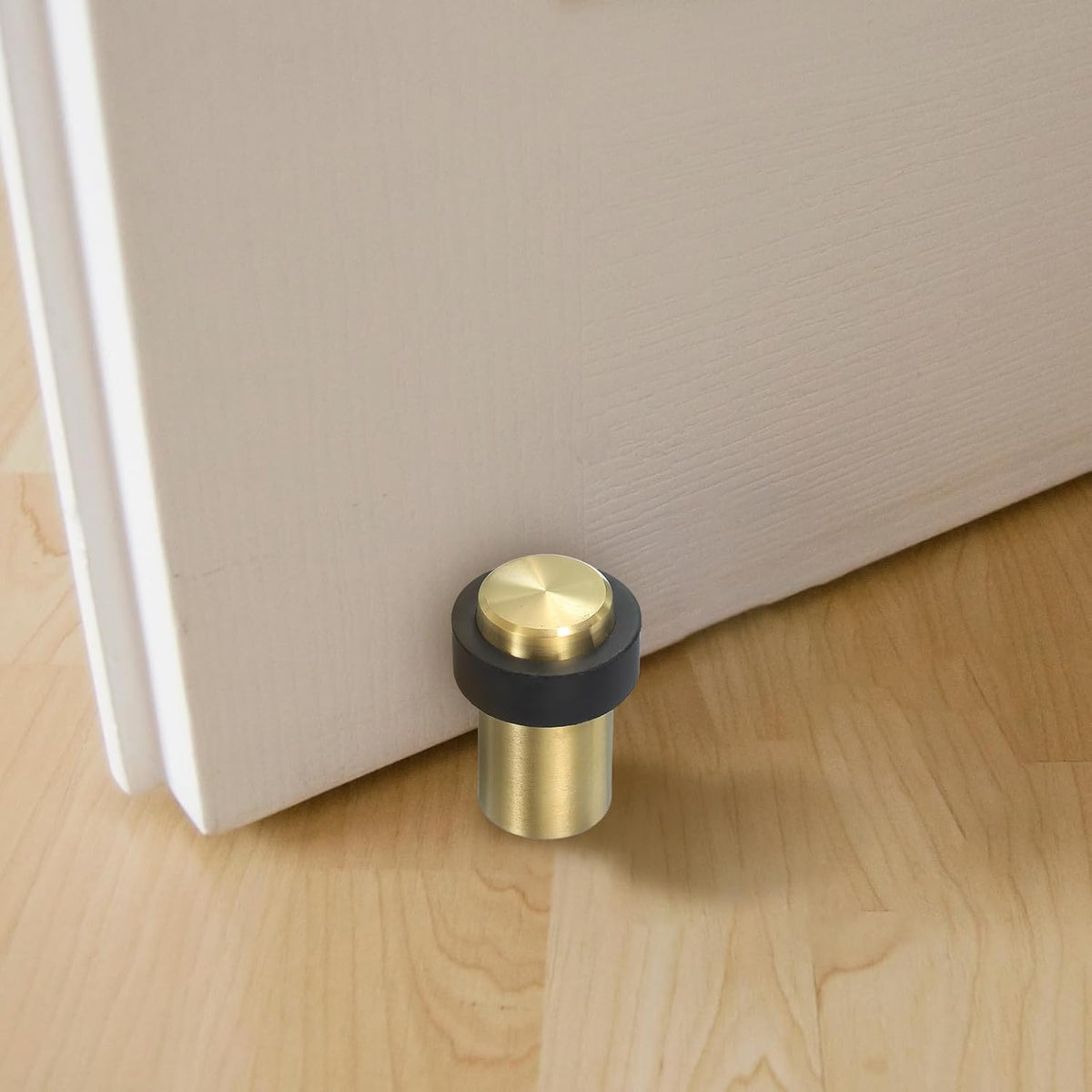 PATIKIL 2Set Round Door Stoppers, 80mm Stainless Steel Door Stop Doorstop Wedge Metal Cylinder Self