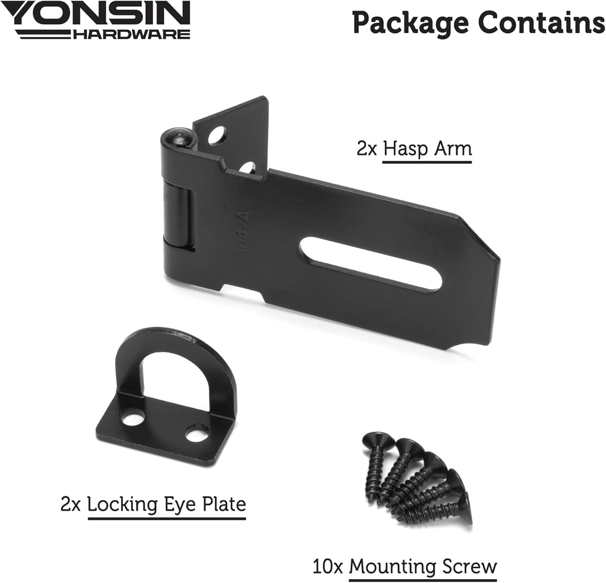 3" Door Padlock Safety Hasp Latch 2 Pcs, Door Hasp Clasp Lock Gate Shed Hasp Latch Lock for Door